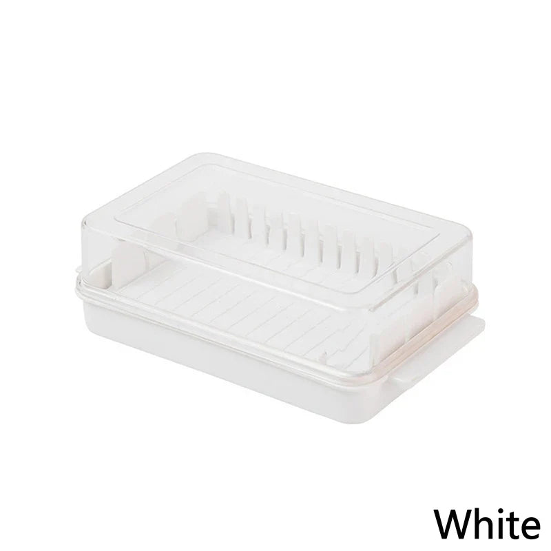 Butter Keeper Container with Lid – Fridge Fresh Storage Box Food Storage Container Qme White