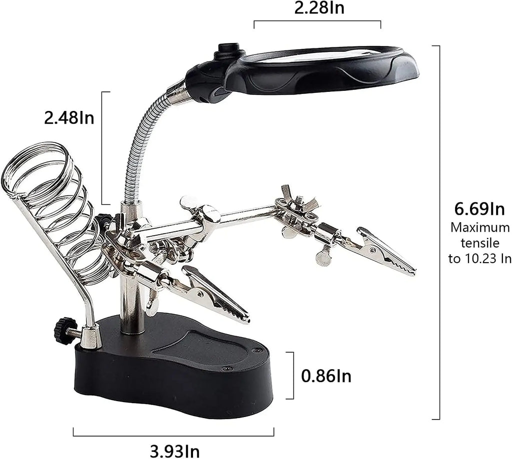 Desktop Magnifying Glass Soldering Station with Helping Hands Magnifying Soldering Station Qme