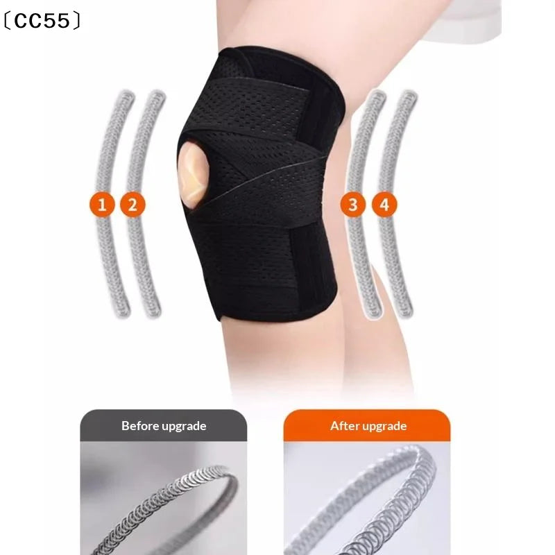 Knee Compression Brace – Side Stabilizers & Open Patella Knee Compression Brace Qst