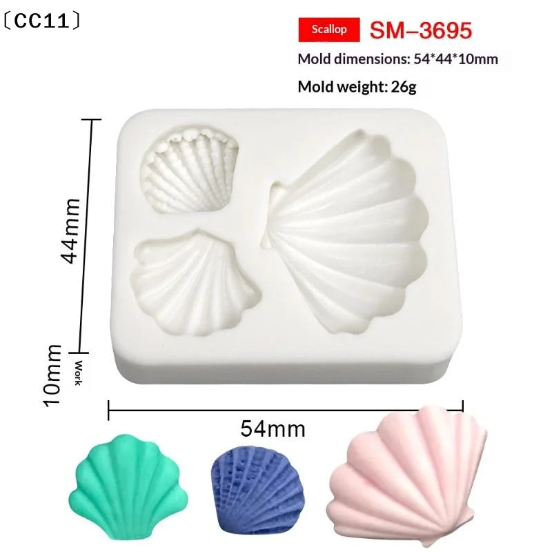Shell & Pearl Silicone Fondant Mold – Sugarcraft Cake Decorating Silicone Fondant Mold Qme