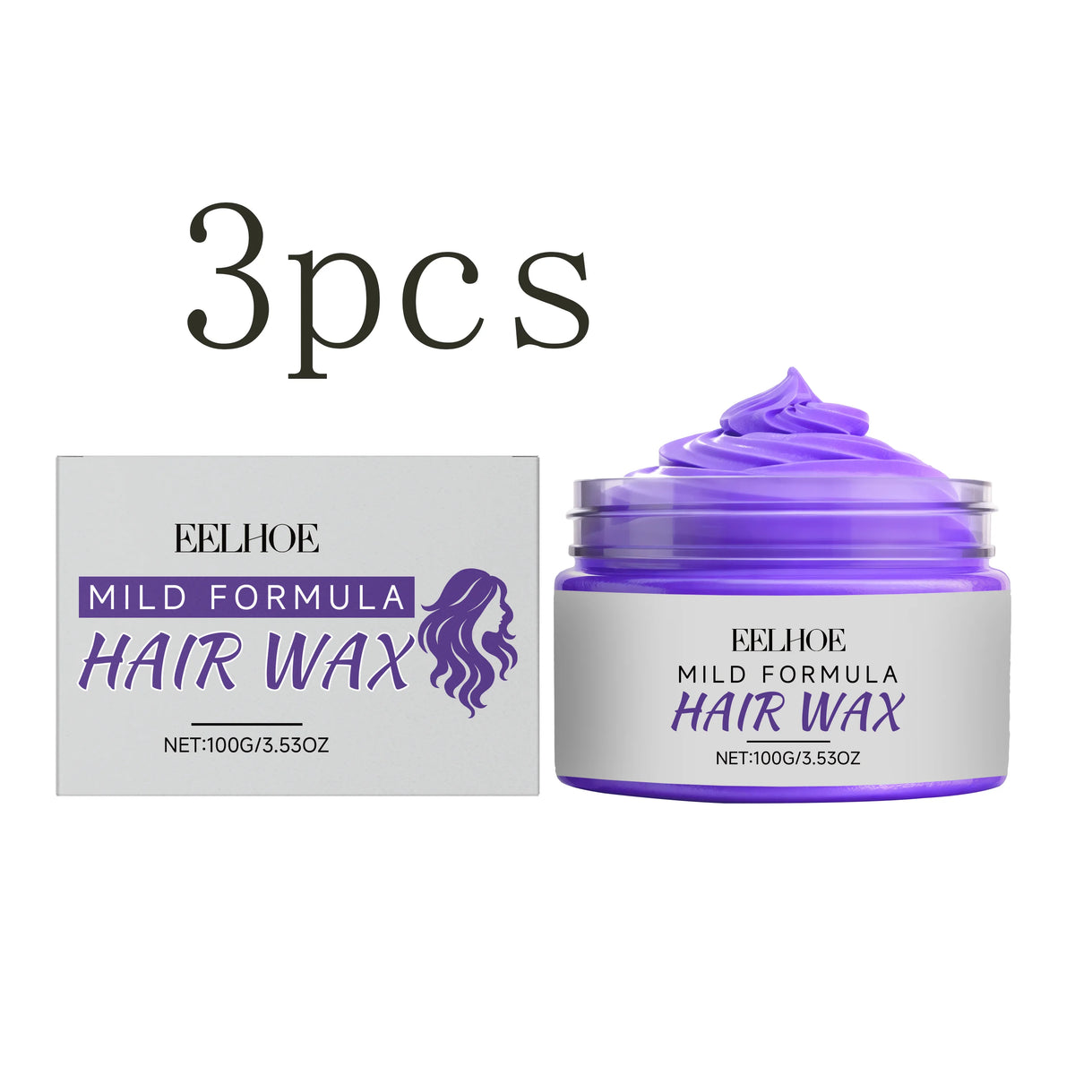 Purple Temporary Hair Color Cream – Matte Pomade for Men & Women Hair Color Pomade Qst 3pcs