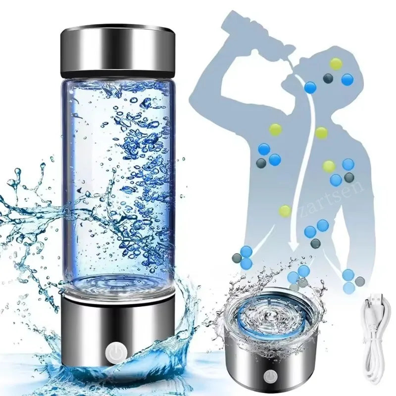 ZARTSEN Hydrogen Water Generator Bottle – Titanium USB Cup Hydrogen Water Ionizer Qst