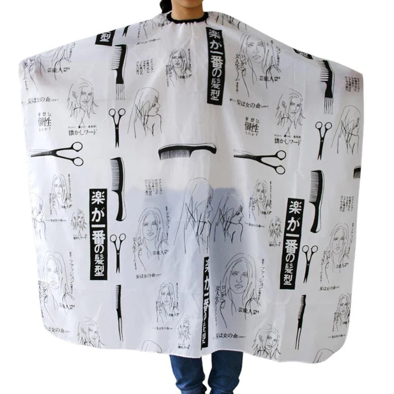 Professional Barber Haircut Cape & Apron – Waterproof Salon Barber Haircut Cape Qme Black