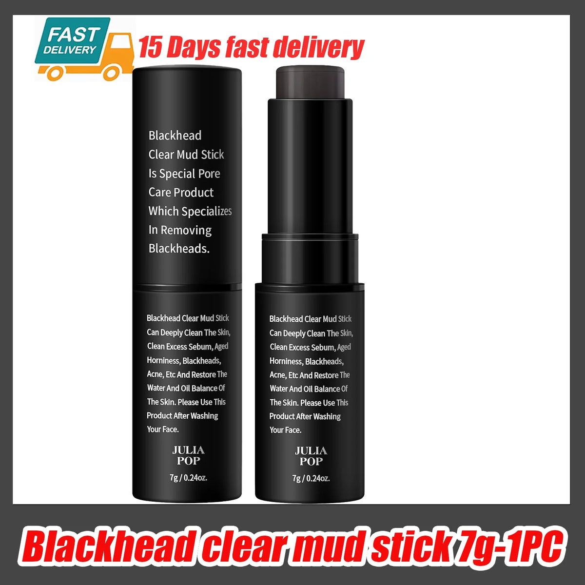 Bamboo Charcoal Blackhead Mud Stick – Deep Pore Cleansing Mask Face Mud Mask Qst Only 1pc-7g