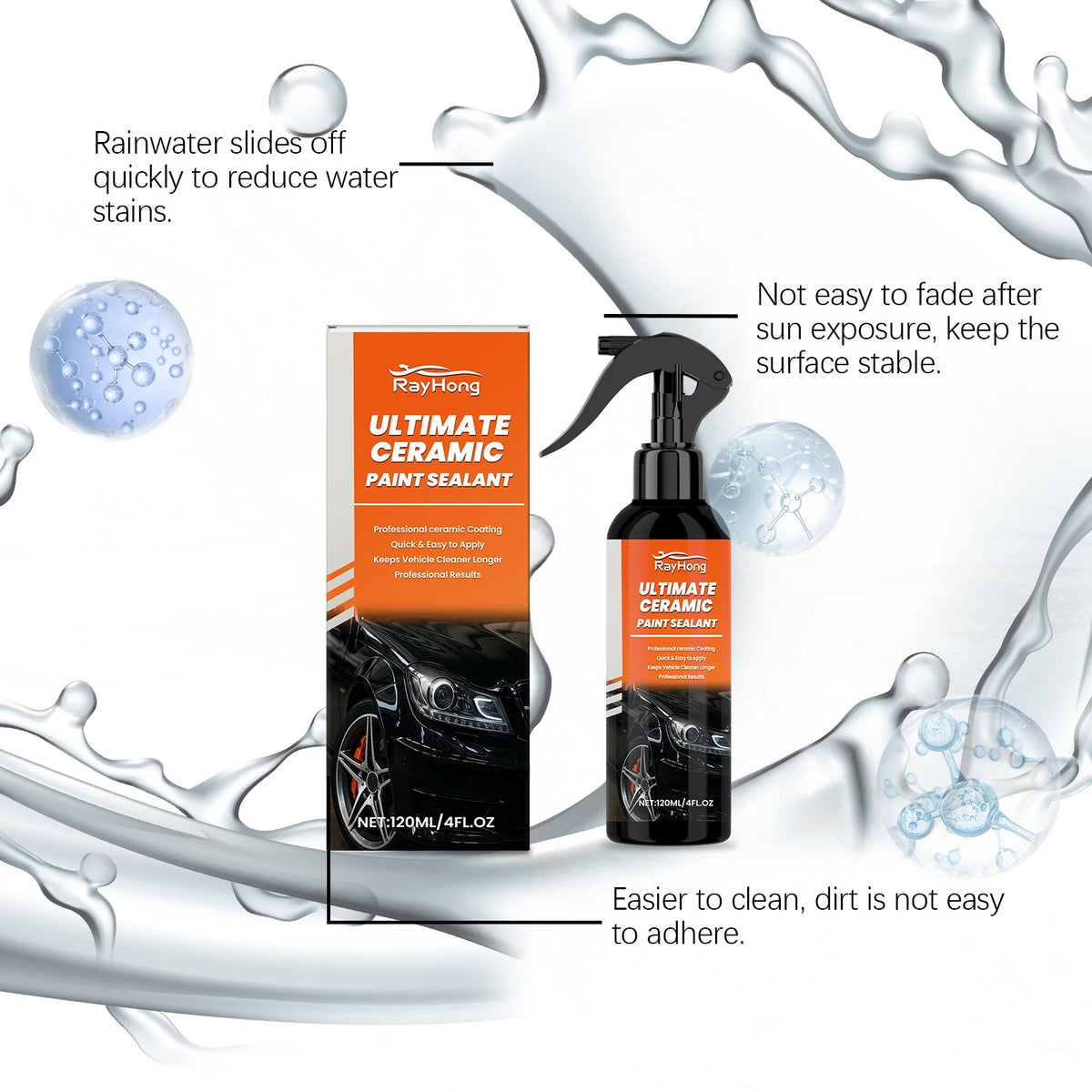 Rayhong Ceramic Coating Spray – Car Paint Protection & Shine Ceramic Coating Spray Qst