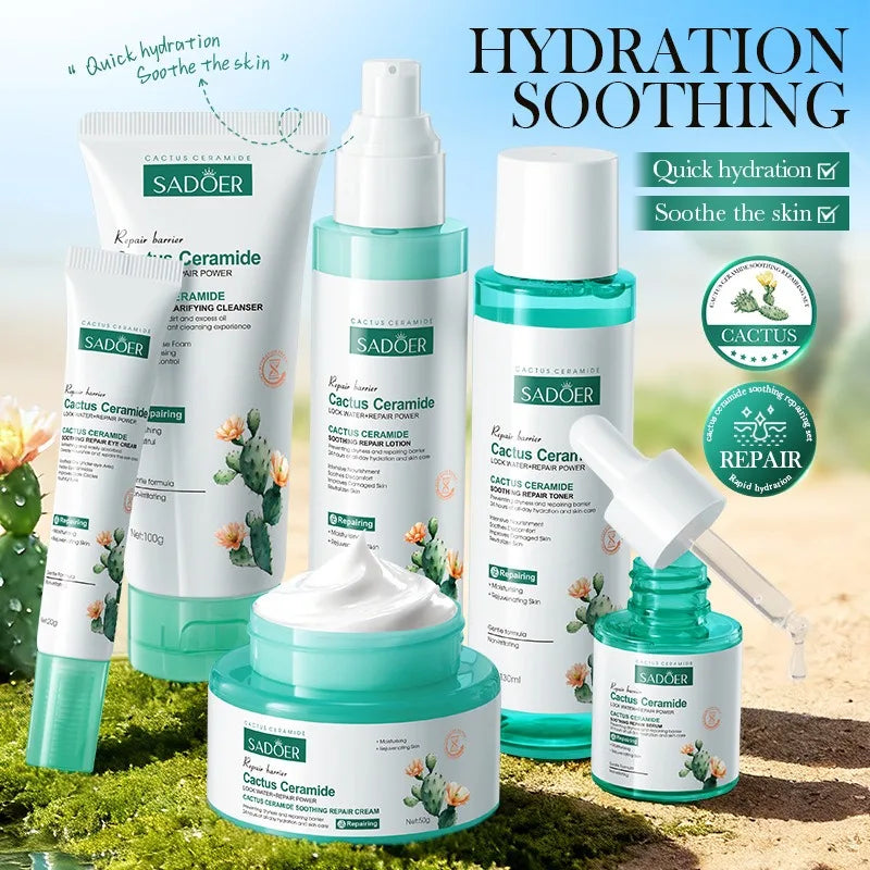 Cactus Ceramide Anti-Wrinkle Moisturizing Skincare Set Skincare Set Qst