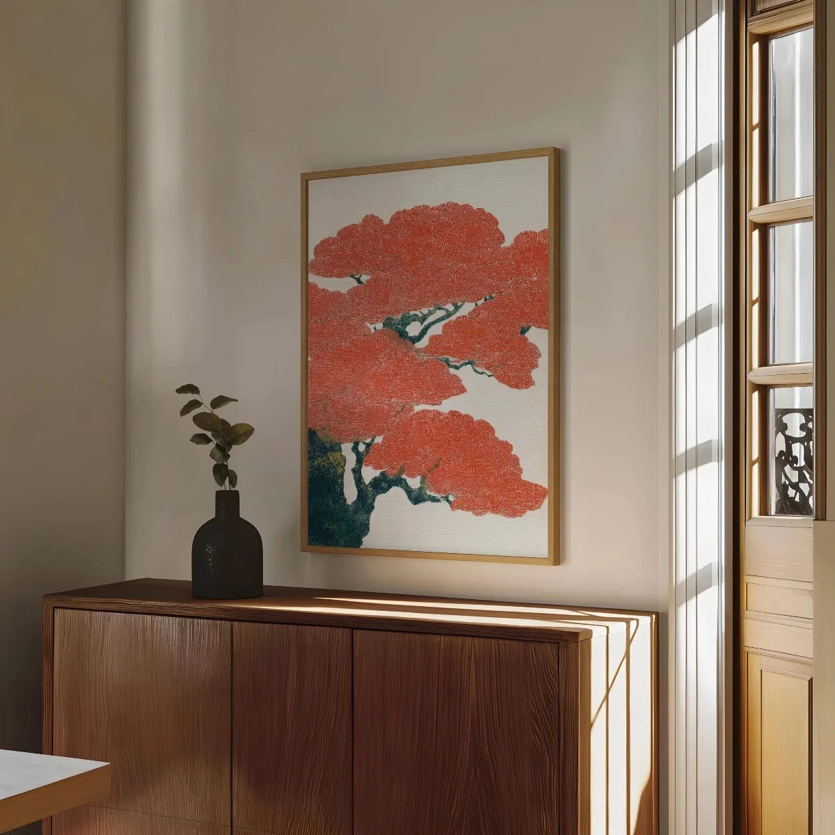 Japanese Retro Bonsai Canvas Print | Ukiyo-e Botanical Wall Art Canvas Wall Art Qst