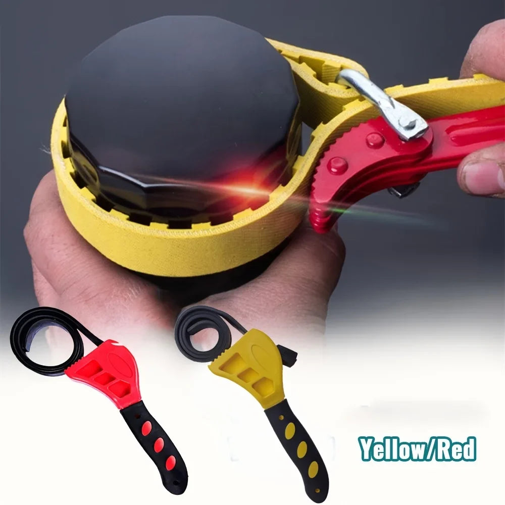 Adjustable Belt Wrench Oil Filter Strap Spanner Chain Opener Belt Strap Wrench Qme