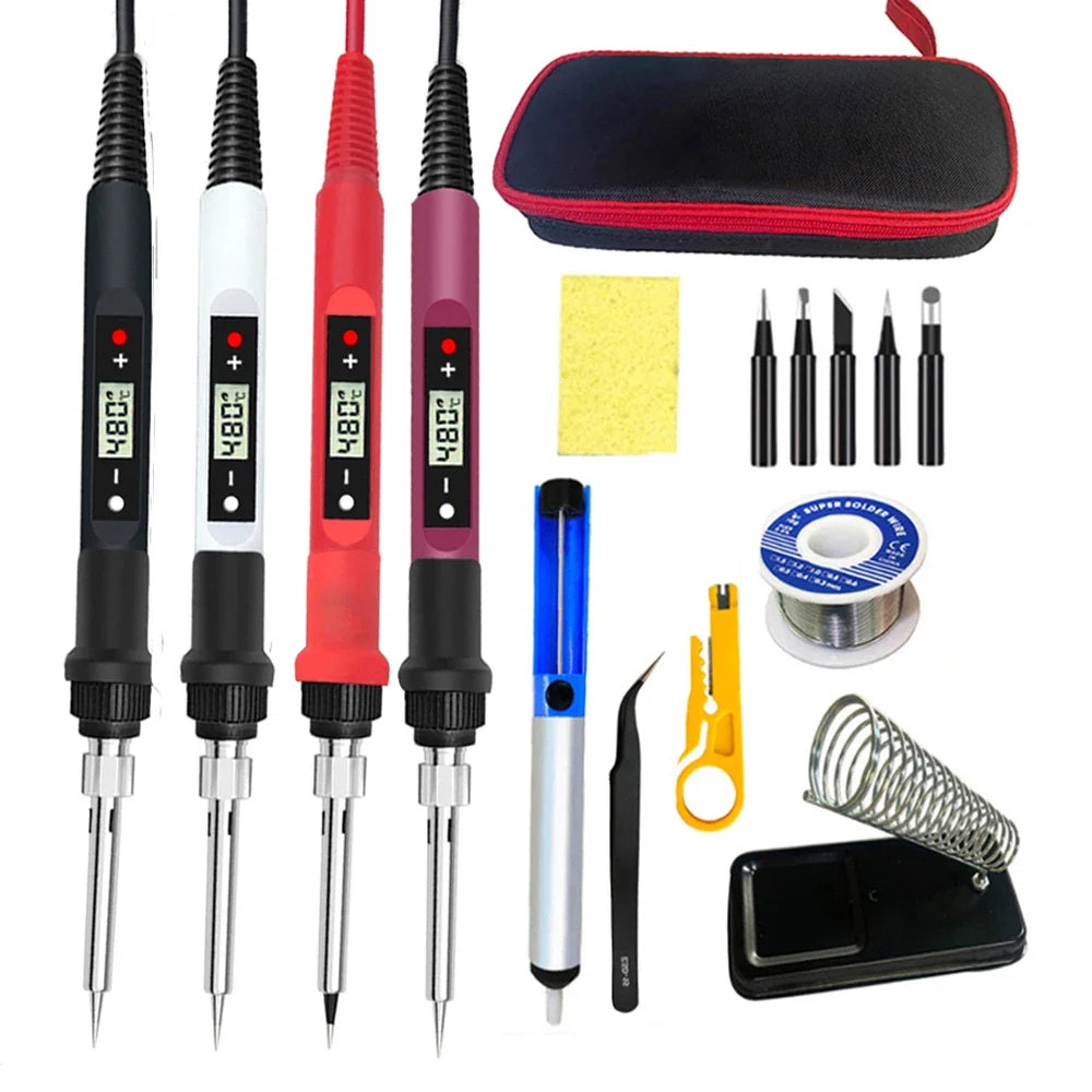 80W Digital Soldering Iron Kit – Temperature Adjustable 110V/220V Soldering Iron Kit Qme