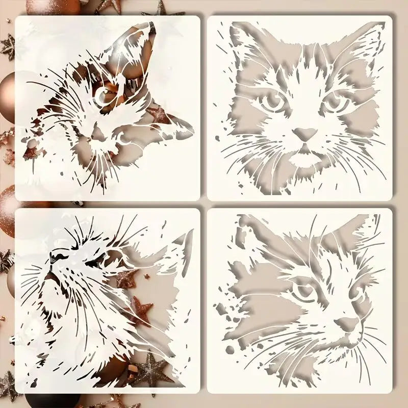 Reusable Cat Painting Stencils – Hollow Kitten Pattern Molds Painting Stencils Qme Default Title
