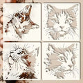 Reusable Cat Painting Stencils – Hollow Kitten Pattern Molds Painting Stencils Qme Default Title