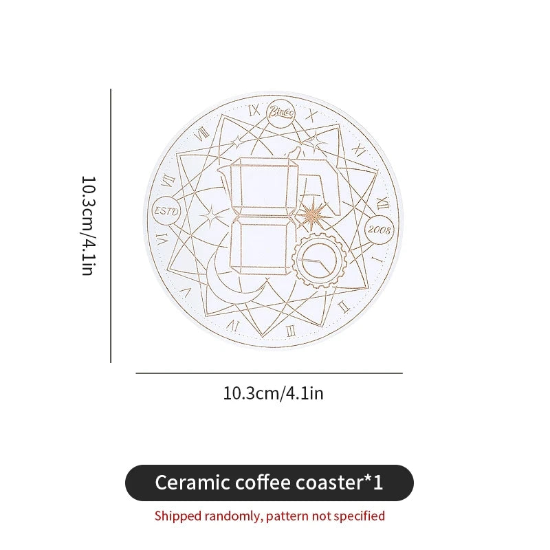 Bincoo Ceramic Coaster Set – Ins Style Heat Insulation Mat Ceramic Coaster Set Qst 1-(Random Pattern