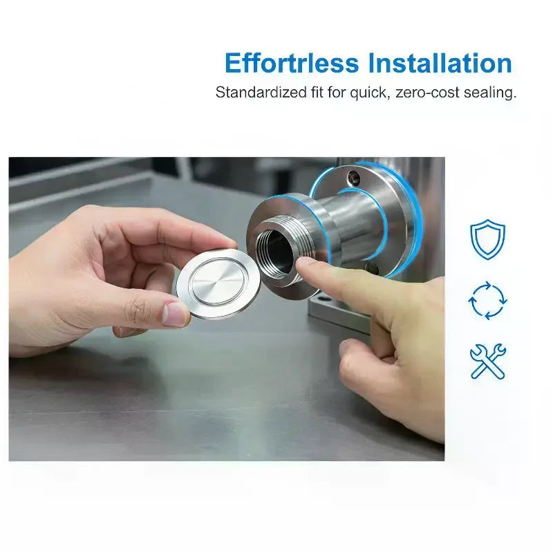 KF10–KF63 Vacuum End Cap | SUS 304 Stainless Steel Fitting Vacuum Pipe Fitting Qme