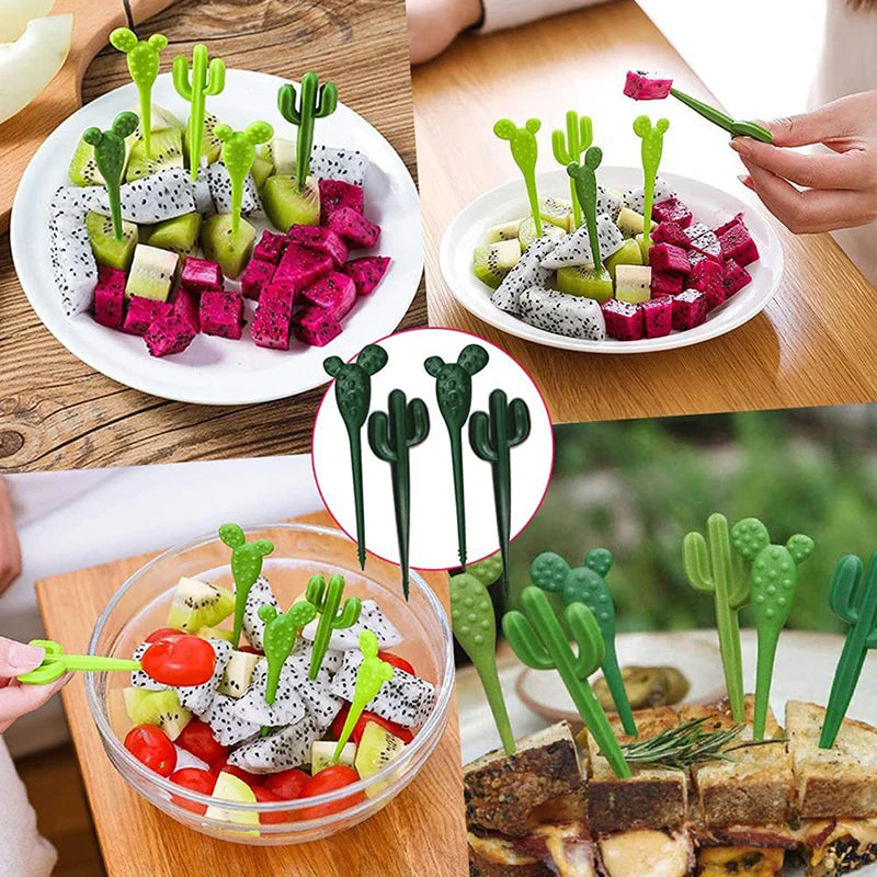 Cartoon Fruit Fork Set – Cute Mini Bento Picks for Kids Bento Food Picks Qst