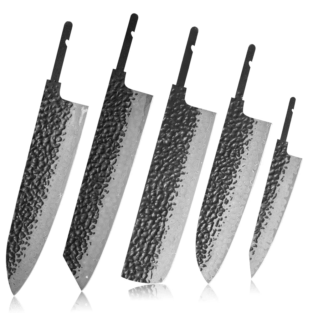 TURWHO Damascus VG10 Blank Blade DIY Chef Knife Set Knife Blank Set Qst H5PCS-DP