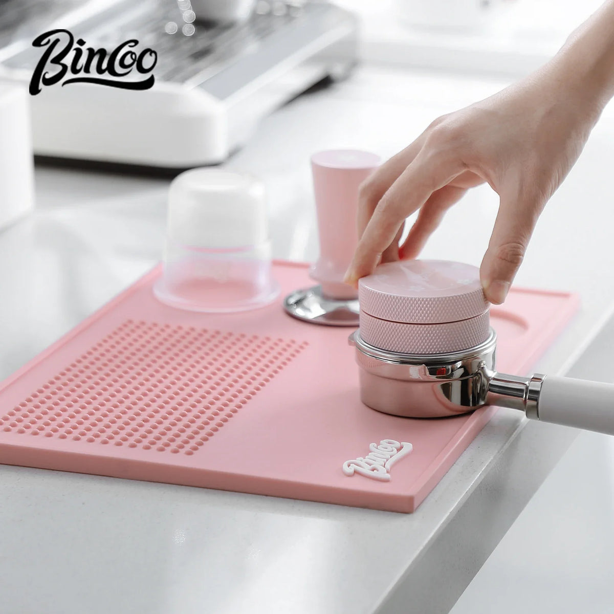 Bincoo Espresso Tamping Mat Stand 51–58mm Pink Barista Set Espresso Tamping Mat Qst
