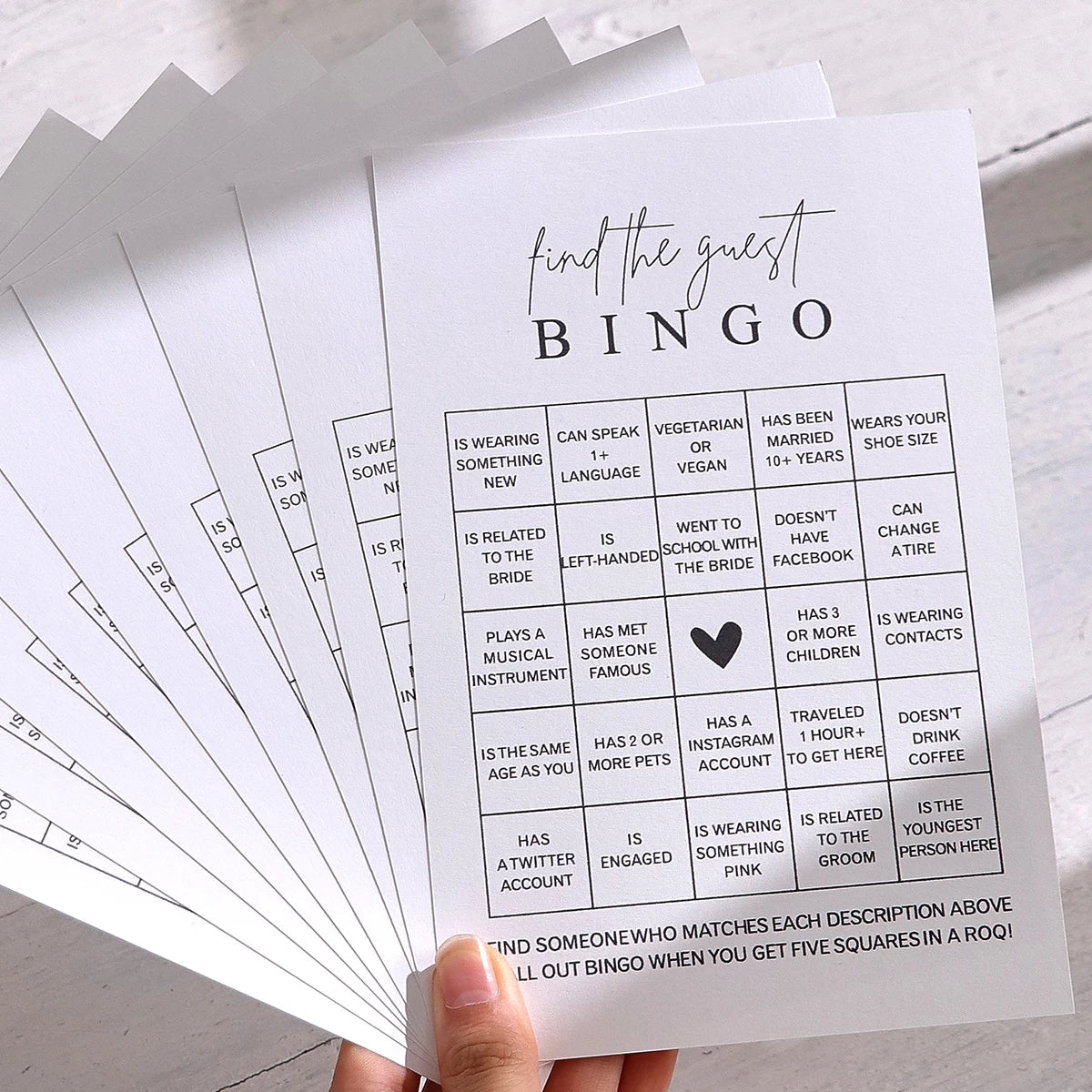 Bridal Shower Bingo Game Cards 10-Pack – Find the Guest Bridal Shower Game Qme