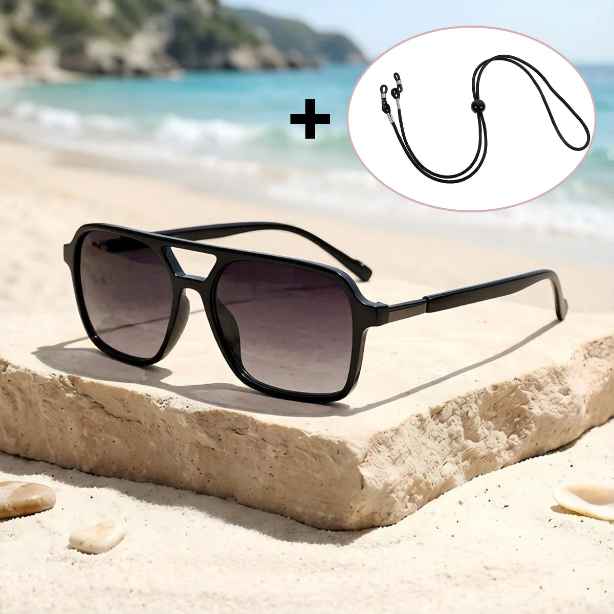 VOPHA Retro Double Bridge Pilot Sunglasses UV400 Unisex S22 Pilot Sunglasses Qst Gradient gray