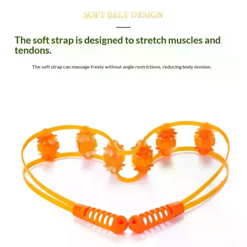 Handheld Multi-Roller Massage Strap – Neck, Back & Shoulder Handheld Massage Roller Qme