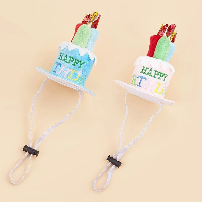 Adjustable Birthday Cake Hat for Dogs & Cats | Cute Pet Cap Pet Birthday Hat Qme