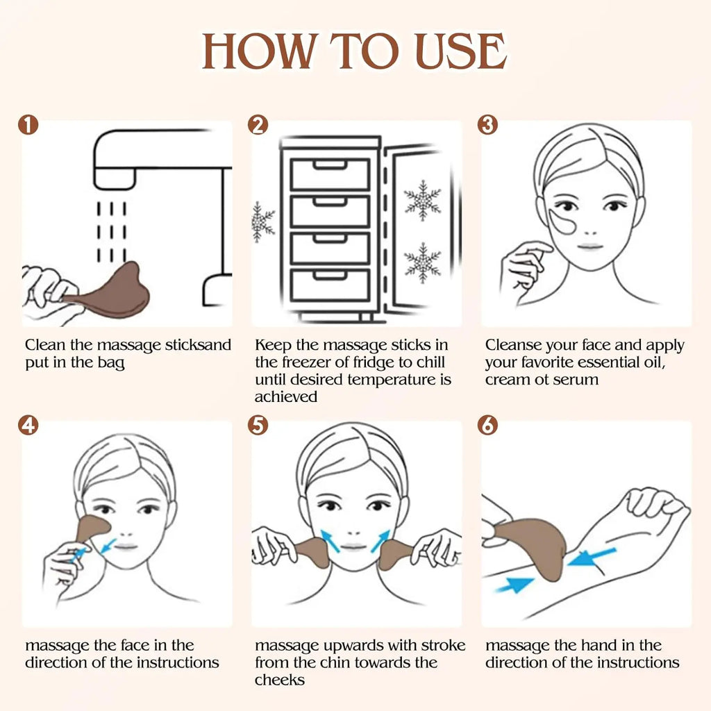 2-in-1 Gua Sha Cryo Sticks Cooling Ice Globe Face Roller Facial Massage Tool Qst
