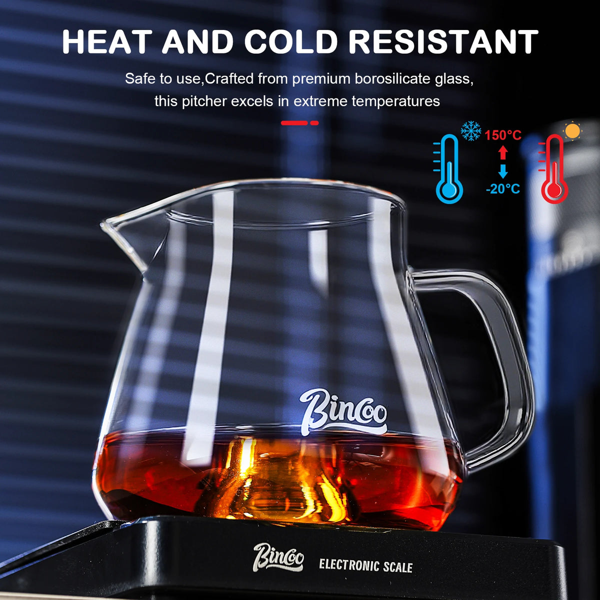 Bincoo Heat-Resistant Glass Coffee Server Large Carafe Glass Coffee Carafe Qst