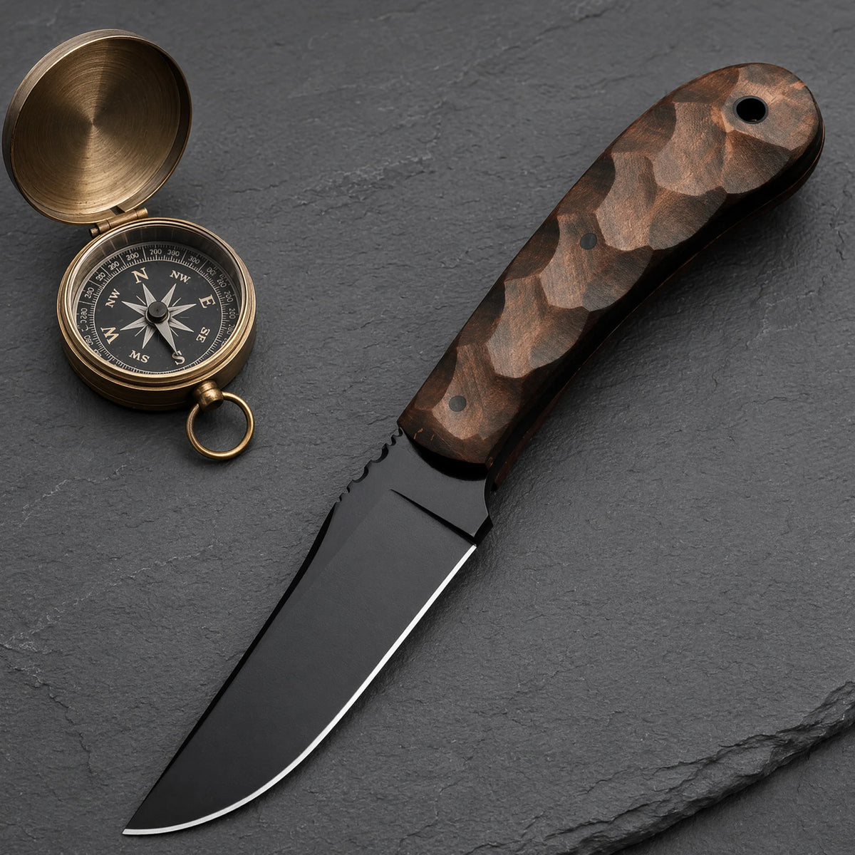 Multifunctional Outdoor Knife – Steel Blade & Wood Handle Outdoor Multi Knife Qst