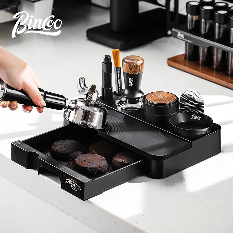 BINCOO Espresso Tamper, Distributor & Knock Box Set 51-58mm Espresso Barista Set Qst