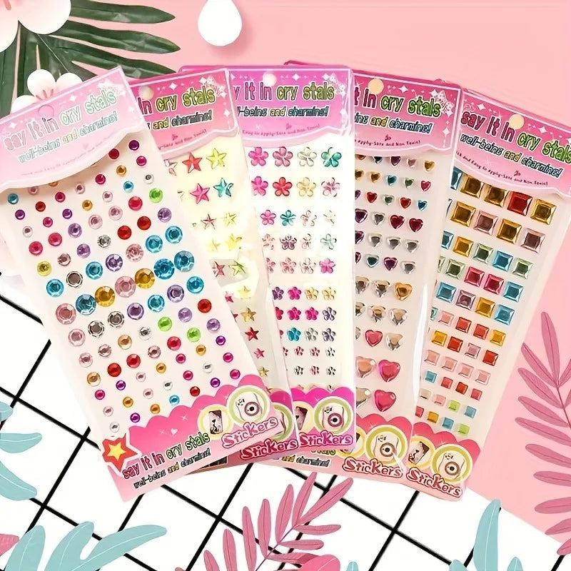 Self-Adhesive Rhinestone Stickers – Colorful Acrylic Gemstone DIY Rhinestone Craft Stickers Qme
