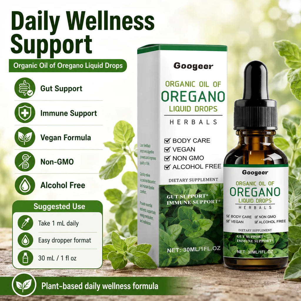 Googeer Gut Support Liquid Drops – Vitamin B1 & Mint, Non-GMO 30ml Gut Support Supplement Qst