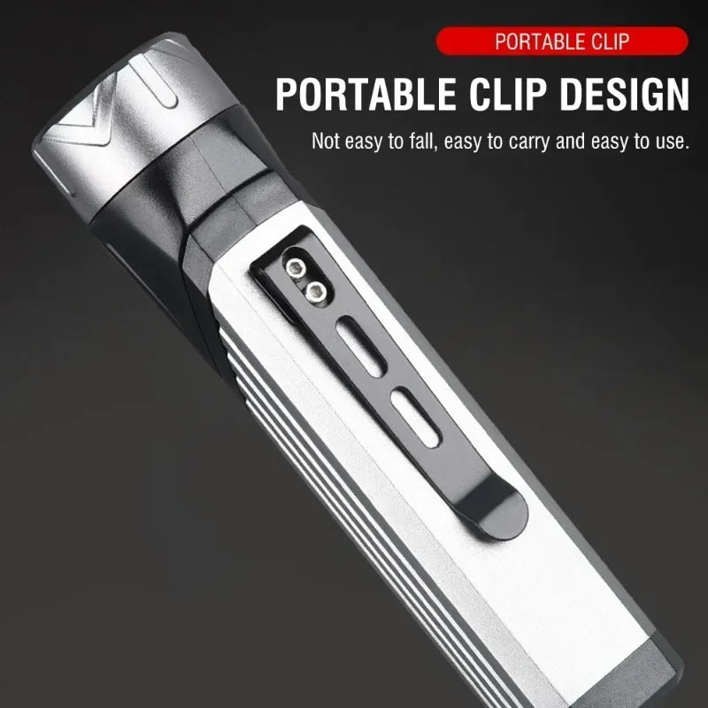 1000LM Rotatable LED Flashlight USB-C Rechargeable Magnetic Light LED Work Flashlight Qst