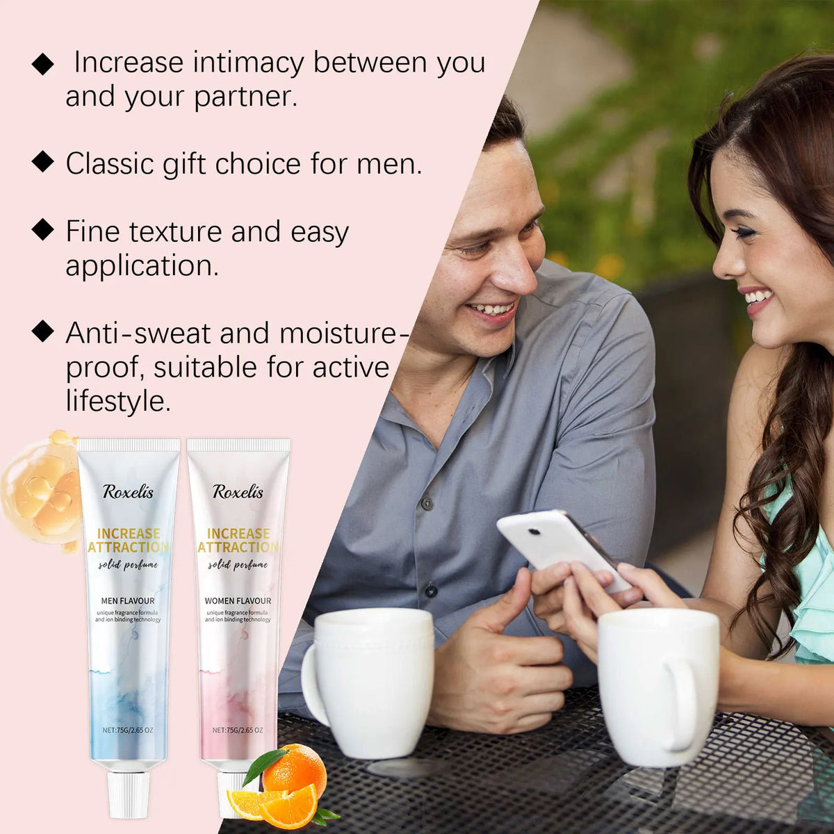 Woody Citrus Solid Perfume Balm Stick – Alcohol-Free Unisex EDP Solid Perfume Balm Qst