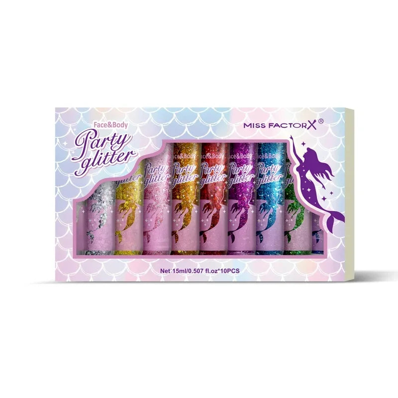 Mermaid Sequin Glitter Gel Stick – 10 Colors Body & Hair Body Glitter Stick Qme 10P