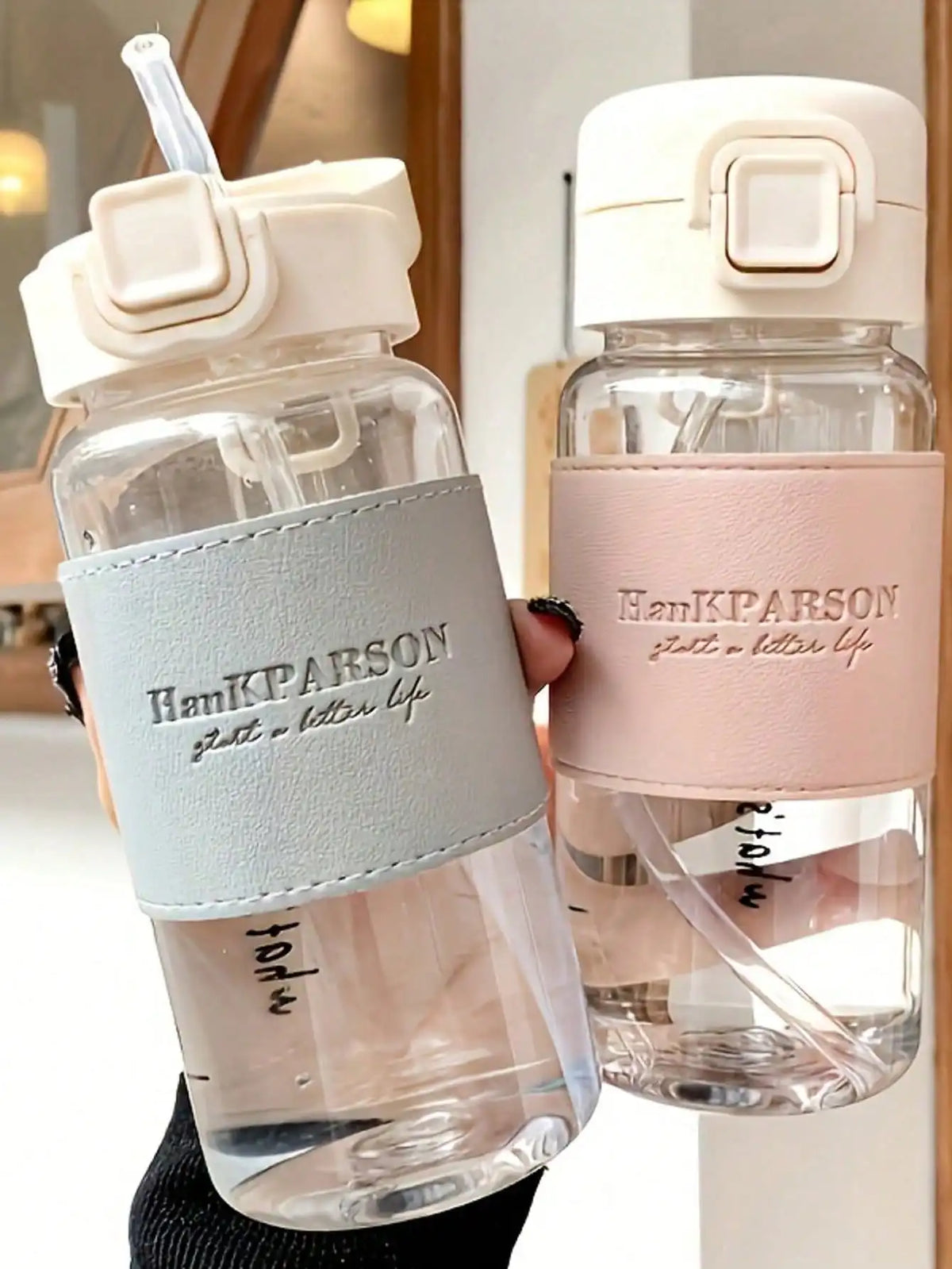 Leak-Proof Sports Water Bottle with Straw & Flip Cap – 17oz Sports Water Bottle Qme