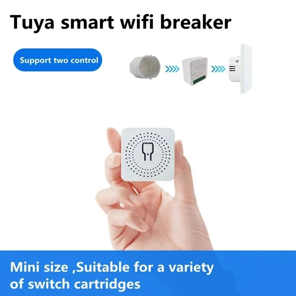 Tuya Mini 16A WiFi Smart Switch – 2-Way App & Voice Control WiFi Smart Switch Qme