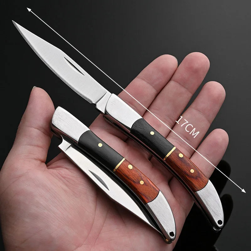 Swayboo Mini Folding Pocket Knife – Wood Handle Keychain EDC Folding Pocket Knife Qst 1PCS Large Splice