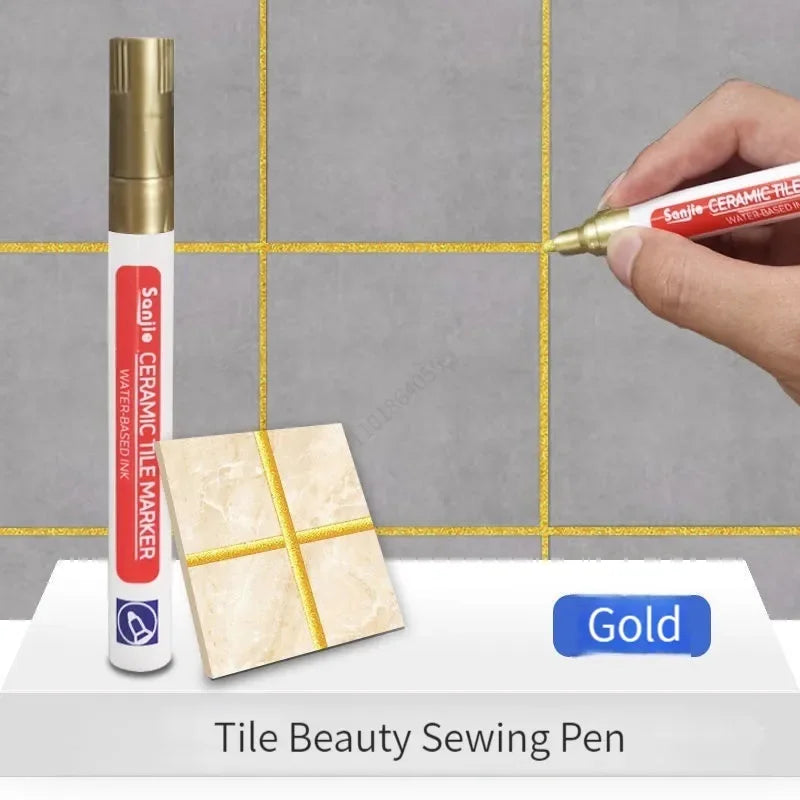 Waterproof Tile Grout Pen – Wall & Floor Seam Marker | Qme Grout Repair Pen Qme Golden