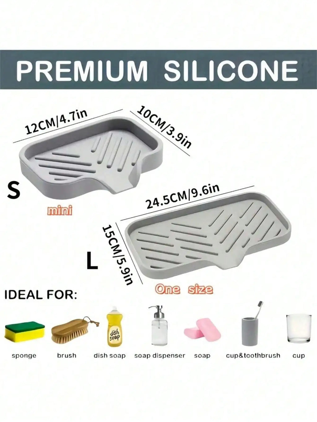Silicone Sink Splash Guard & Faucet Handle Drip Tray Silicone Drip Tray Qme