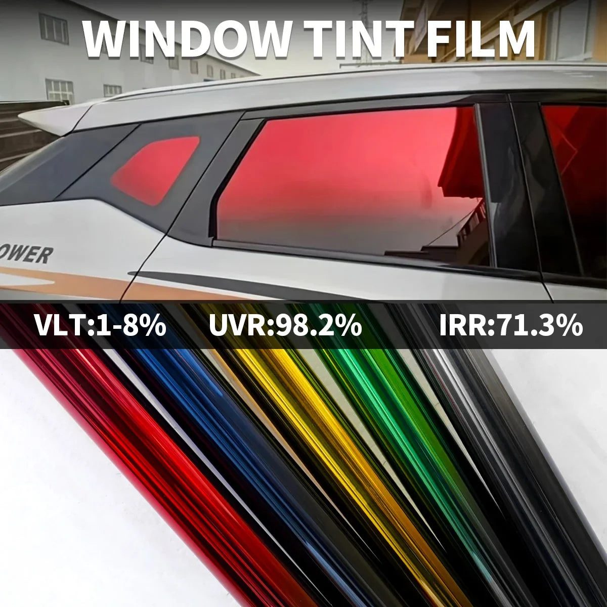 Gradient Car Window Tint Film – Heat & UV Protection Window Tint Film Qme 50cmX3M-Golden