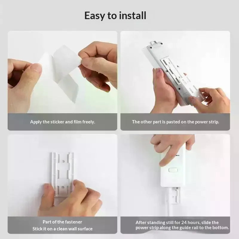 No-Drill Adhesive Power Strip Holder – Wall Mount Space Saver Wall Mount Holder Qme