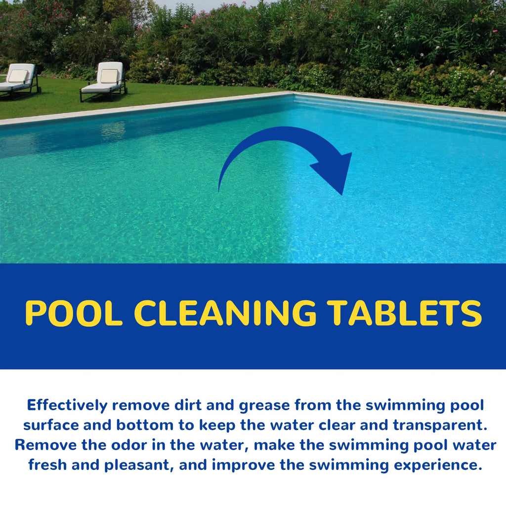 100G Slow-Dissolving Pool Cleaning Tablets – Limescale & Odor Pool Cleaning Tablets Qst