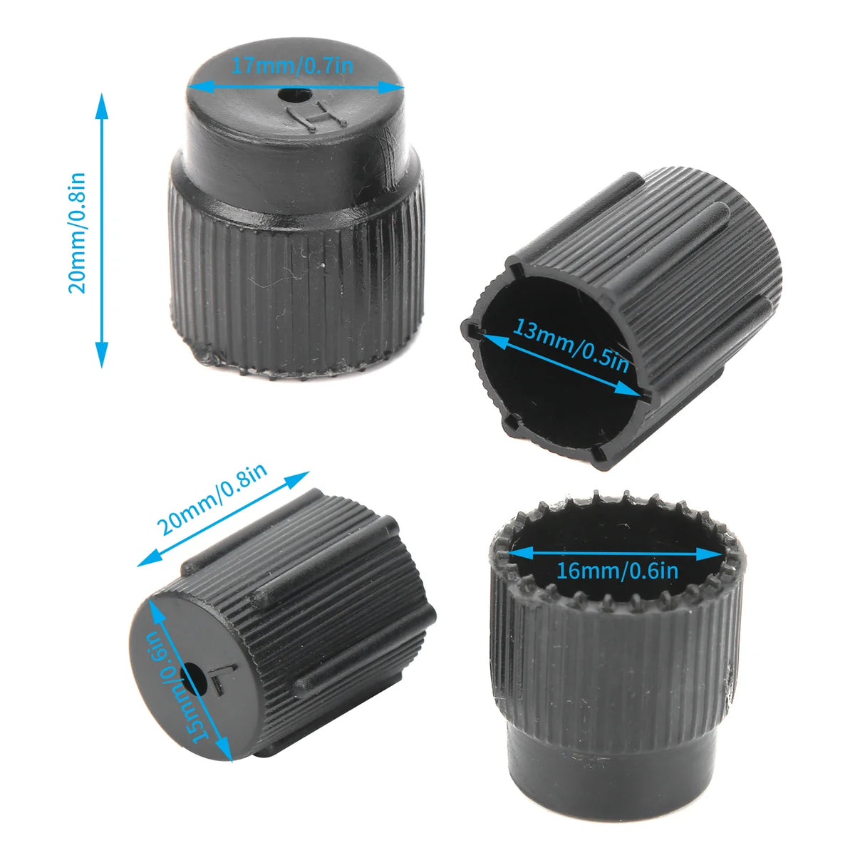 Universal AC Refrigerant Charging Port Covers – 10-Pack ABS AC Port Cover Qme