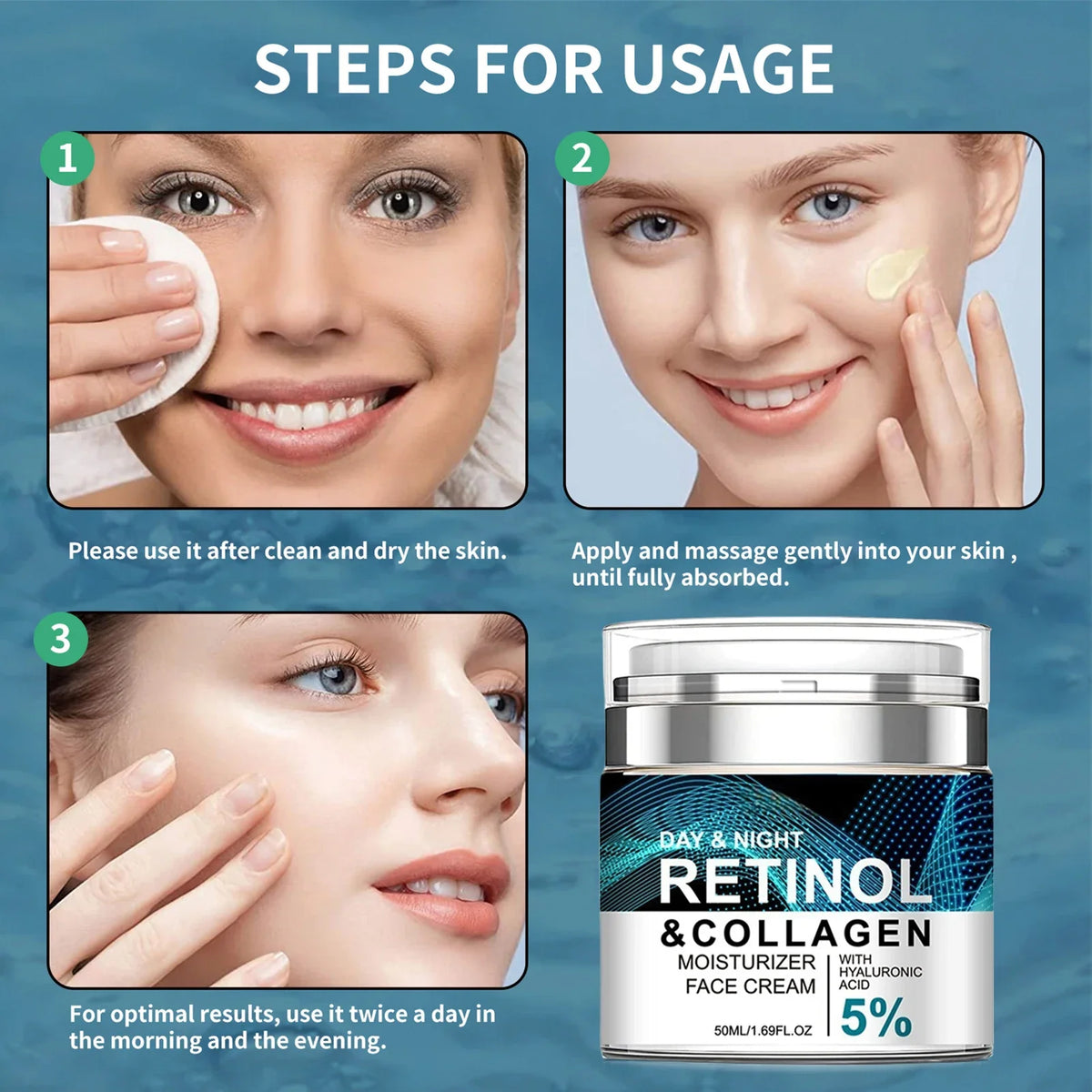Retinol Face Cream – Firming, Smoothing & Rejuvenating 50g Retinol Face Cream Qme