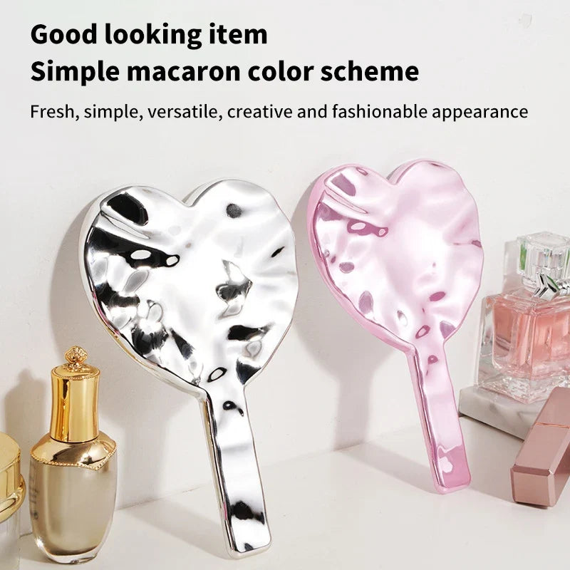 Handheld Vanity Mirror with Handle – Makeup Beauty Tool Handheld Vanity Mirror Qme