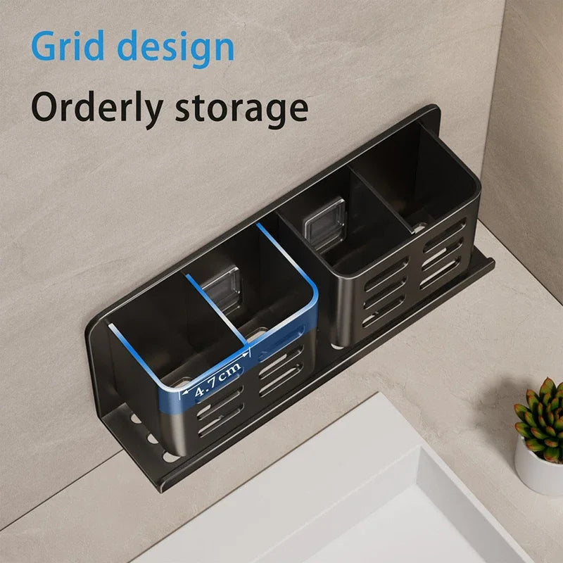 Multifunctional Bathroom Toothbrush Holder & Shelf Organizer Bathroom Storage Organizer Qme
