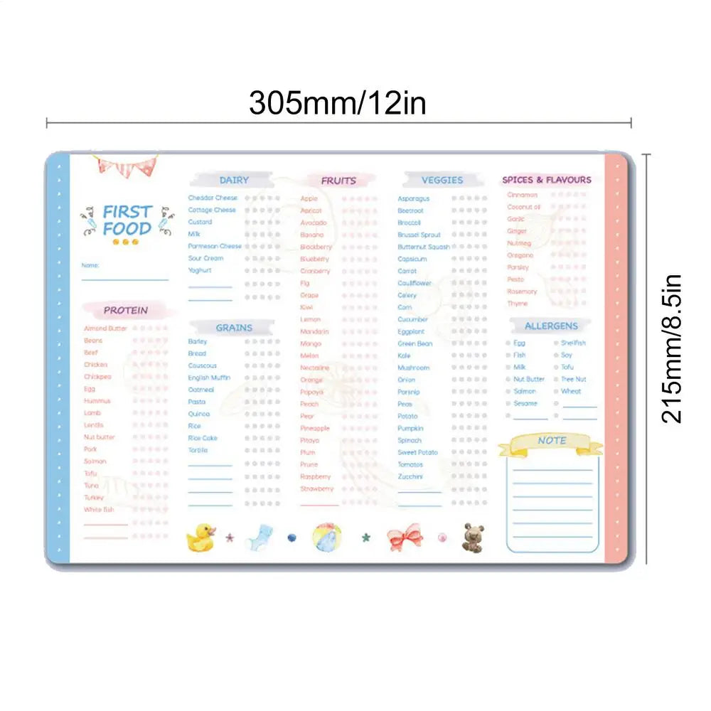 Magnetic Baby First Foods Chart & Meal Planner Checklist Baby Meal Planner Chart Qme A