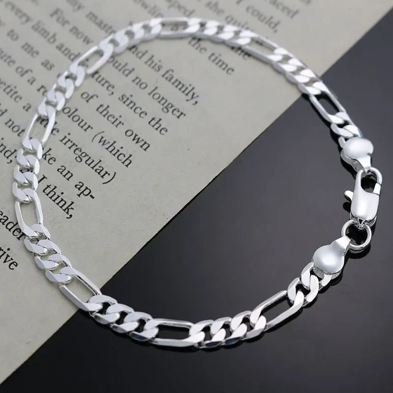 925 Sterling Silver Fine Chain Bracelet for Women Sterling Silver Bracelet Qme