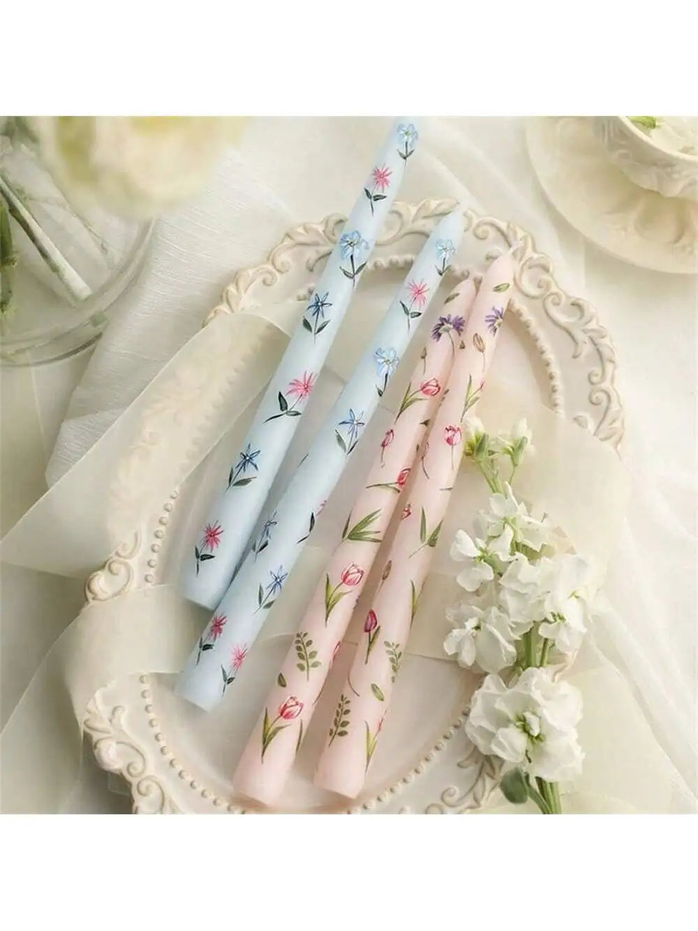 Box Printed Long Candle Set – Christmas & Halloween Decor Decorative Candle Set Qme