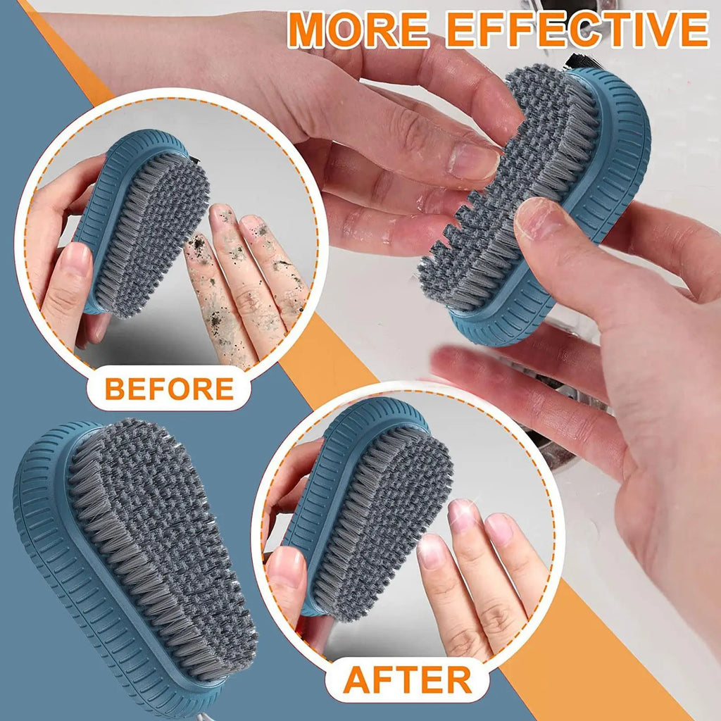 Heavy Duty Nail Brush with Handle – Fingernail Manicure Tool Nail Cleaning Brush Qme
