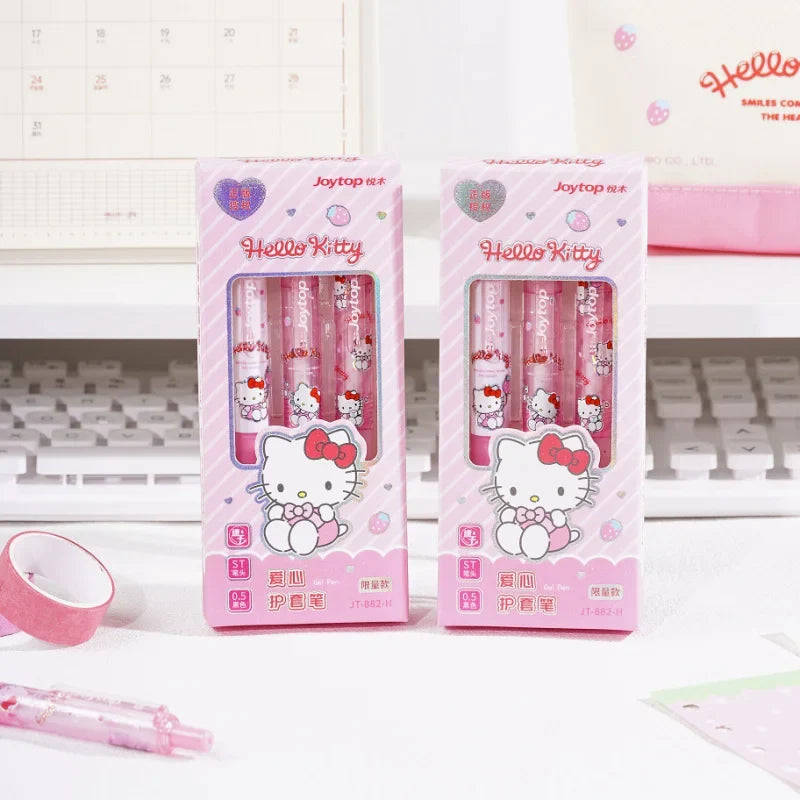 Hello Kitty Push-Button Ballpoint Pen | 4 Colors, Quick-Dry Ballpoint Pen Qme